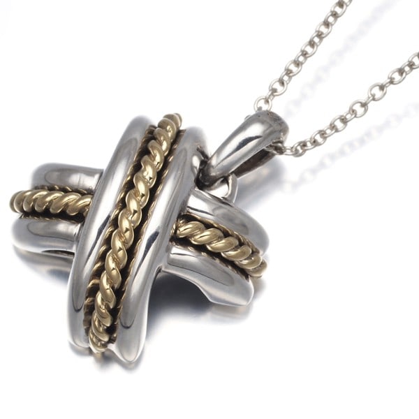 Tiffany & Co. Signature Necklace 925 Sterling Silver/ 18K Yellow Gold (1 of 4)