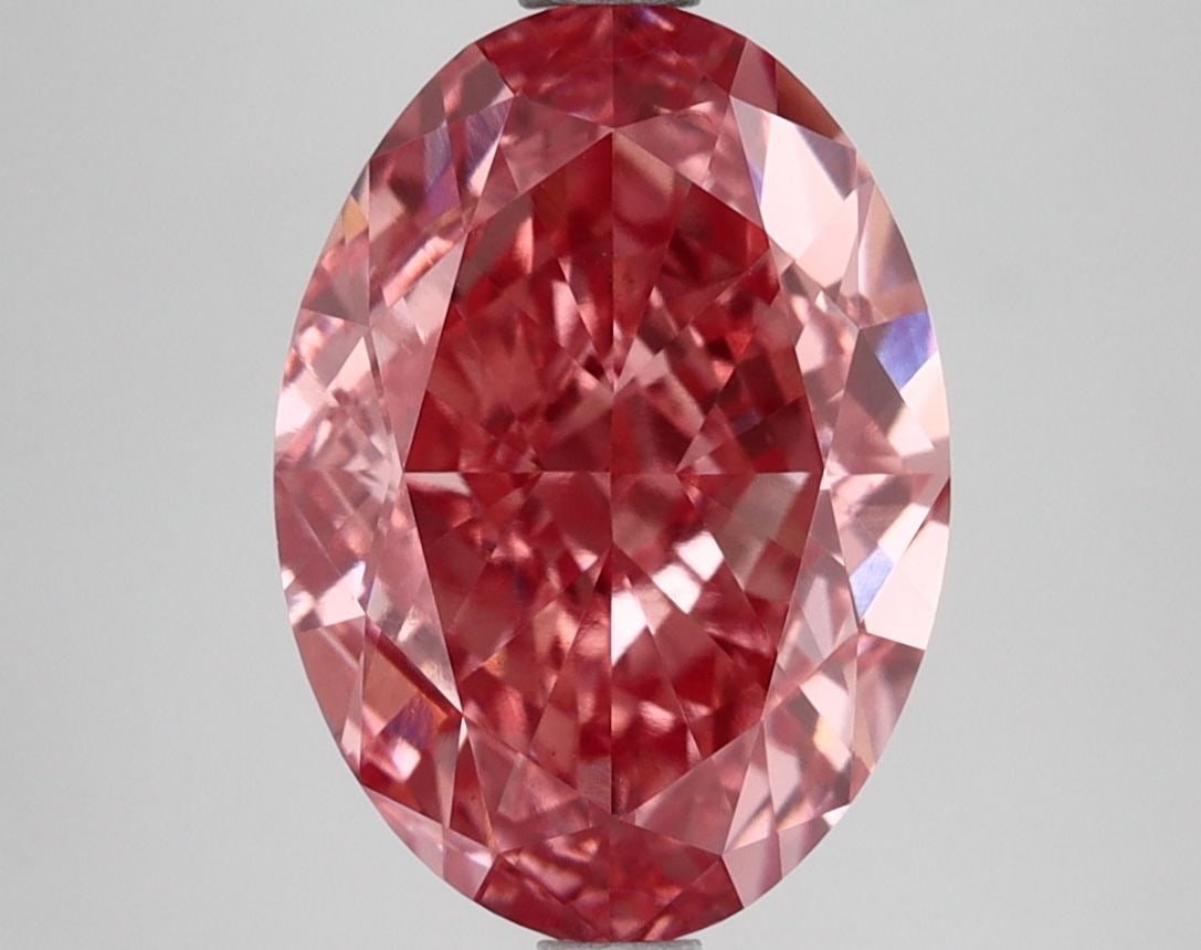 Loose Lab Diamond IGI Oval 4.12ct Fancy Vivid Pink VS1: Loose Lab Diamond IGI Oval 4.12ct Fancy Vivid Pink VS1 Loose Lab Diamond, IGI certified, 4.12ct, Oval cut, Fancy Vivid Pink color, VS1 clarity, with EX polish and symmetry; dimensions are 11.75L x