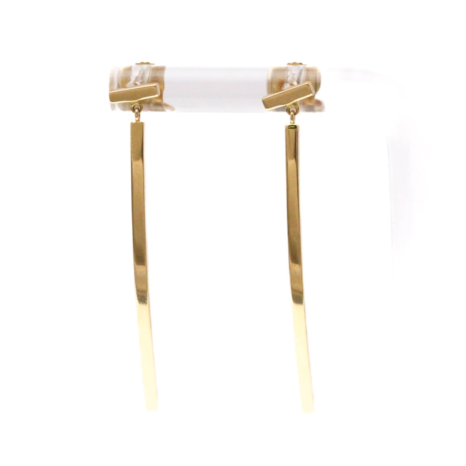 Pink Gold Tiffany Drop Earrings (18K): Pink Gold Tiffany Drop Earrings (18K) Tiffany drop earrings made of 18K pink gold, suitable for both men and women, measuring 41.00mm in height and 6.00mm in width, in very good condition with some