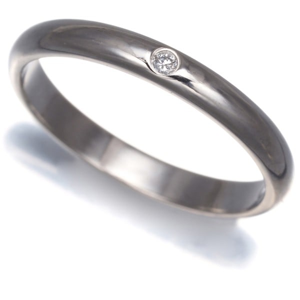 Cartier 1895 Wedding Band Ring 2.5Mm Diamond Platinum Eu49 (1 of 4)