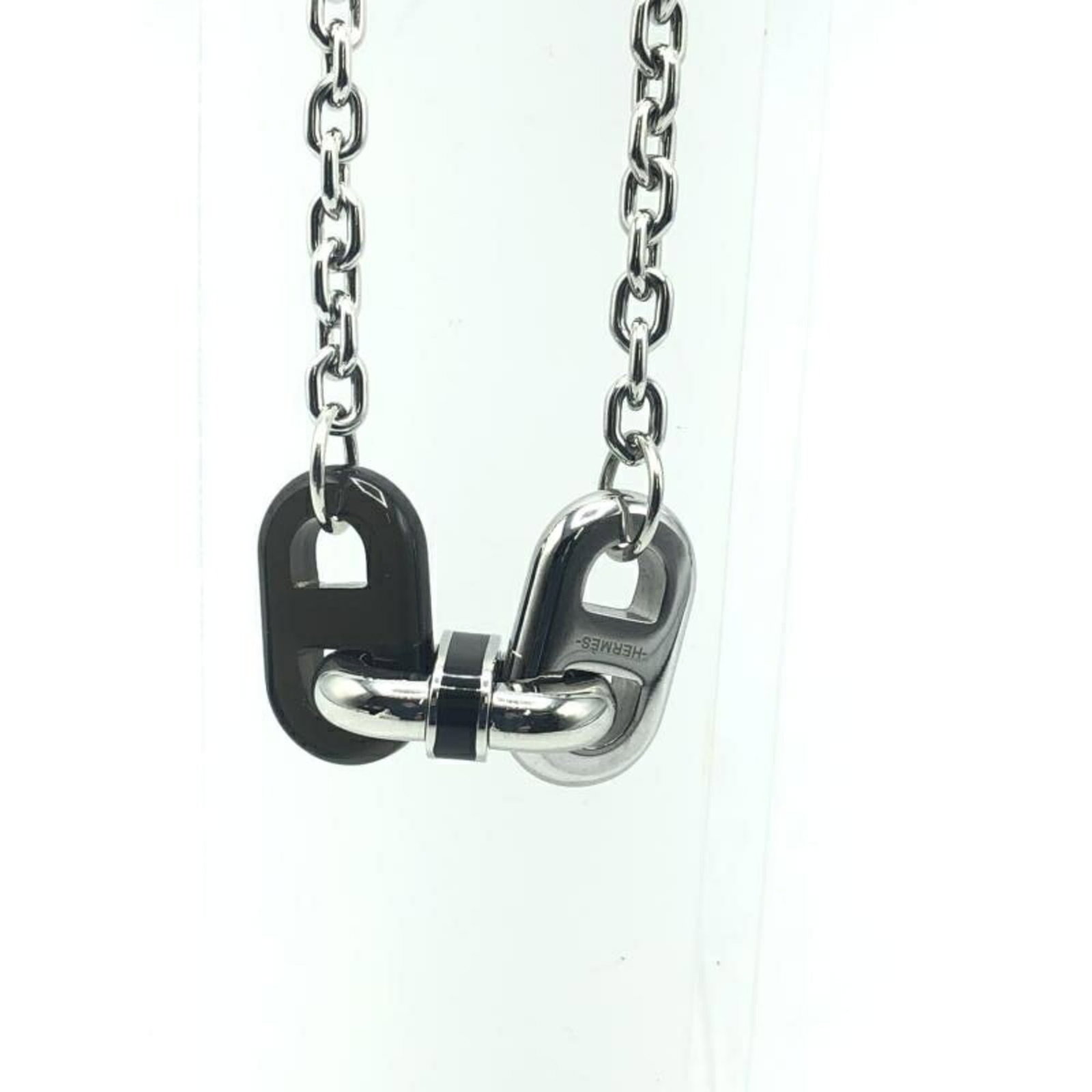 HERMES Black Maillon Chain Necklace (1 of 7)
