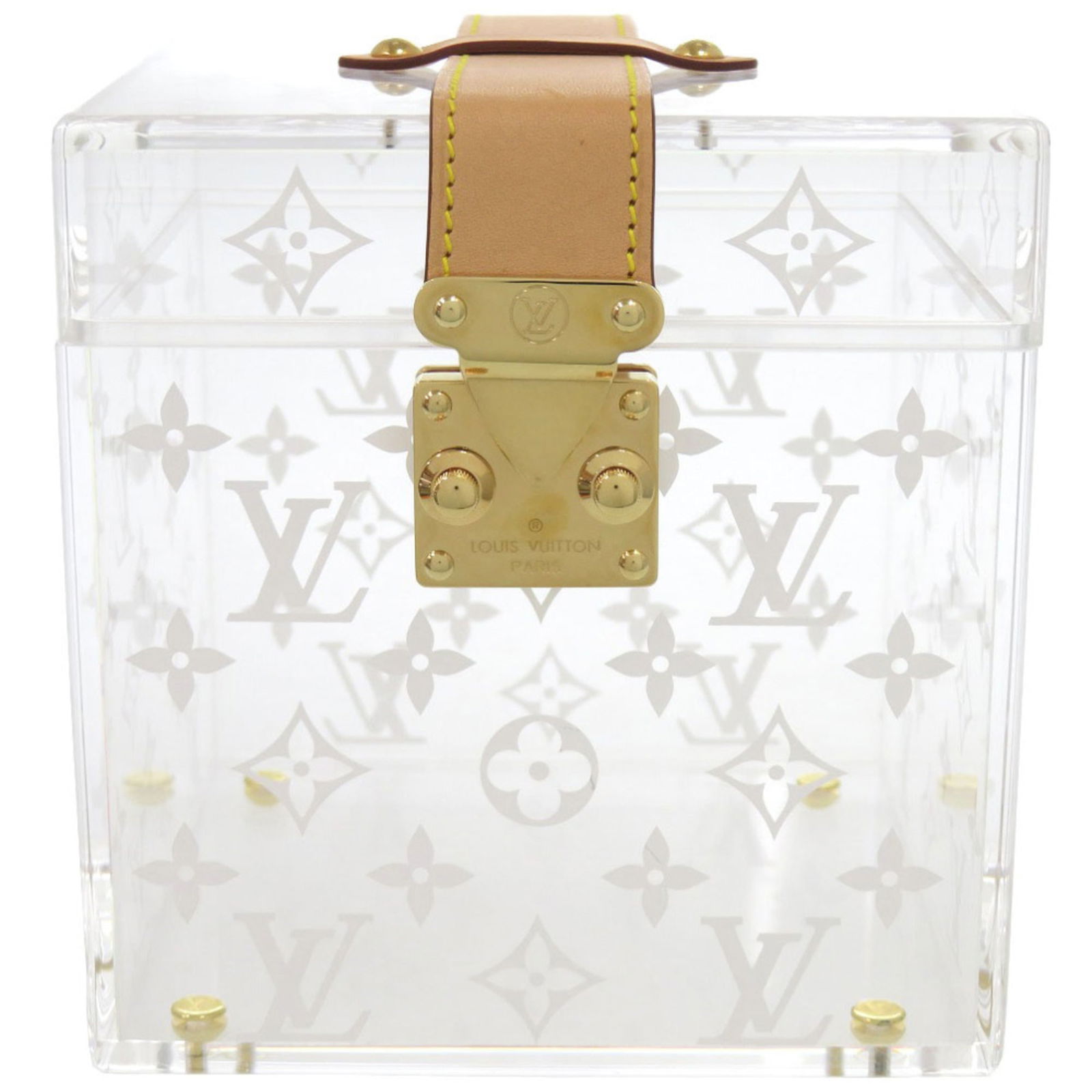 Louis Vuitton Acrylic Jewelry Chest: Louis Vuitton Acrylic Jewelry Chest Louis Vuitton Acrylic Jewelry Chest, clear in color, measuring 13cm x 13cm, in very good used condition with minor traces of usage. Item Specifics: Brand: Louis Vui