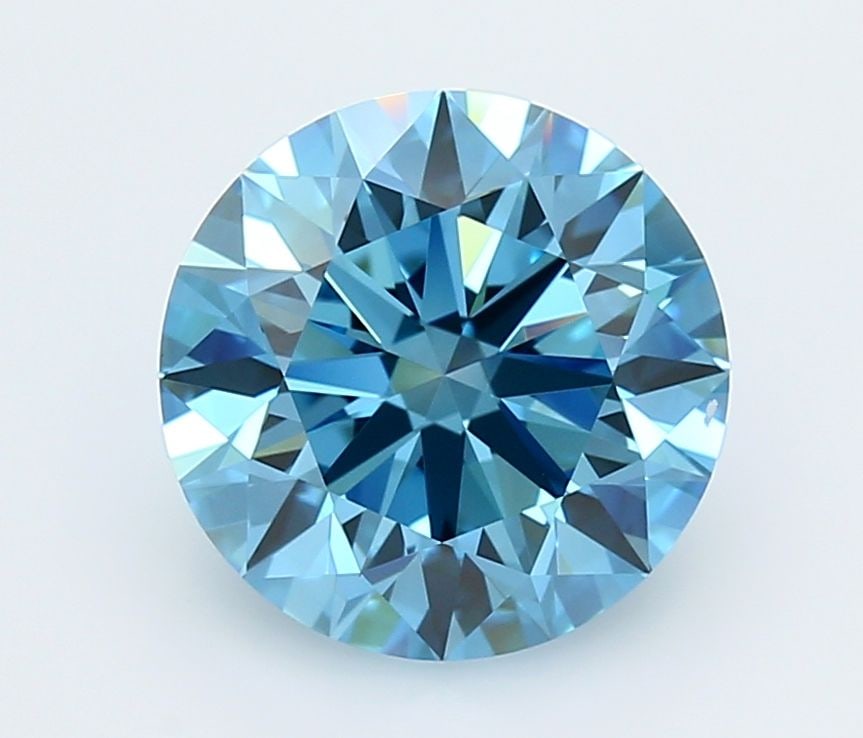 IGI Round 4.0ct Fancy Vivid Blue VVS2 - Ideal Loose Diamond: IGI Round 4.0ct Fancy Vivid Blue VVS2 - Ideal Loose Diamond IGI certified loose diamond weighing 4.0ct with a Fancy Vivid Blue color, VVS2 clarity, and ideal cut, measuring 10.08L X 10.12W X 6.28H,