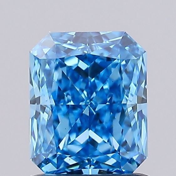 Loose Lab Diamond Radiant 1.02ct Fancy Vivid Blue VS1: Loose Lab Diamond Radiant 1.02ct Fancy Vivid Blue VS1 Loose Lab Diamond Radiant 1.02ct Fancy Vivid Blue VS1, featuring excellent polish and symmetry, measures 6.25L x 5.0W x 3.41H; certification not a