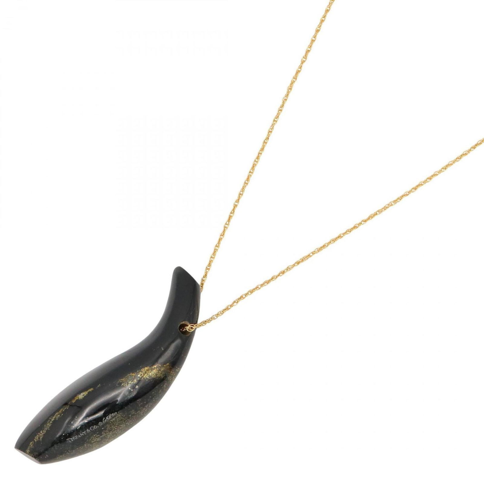 Tiffany & Co. Morion Frank Gary Fish Necklace, 18K Yellow Gold, Black and Gold: Tiffany & Co. Morion Frank Gary Fish Necklace, 18K Yellow Gold, Black and Gold Tiffany & Co. 18K yellow gold necklace with black and gold accents, 45.5cm neck circumference, in very good used