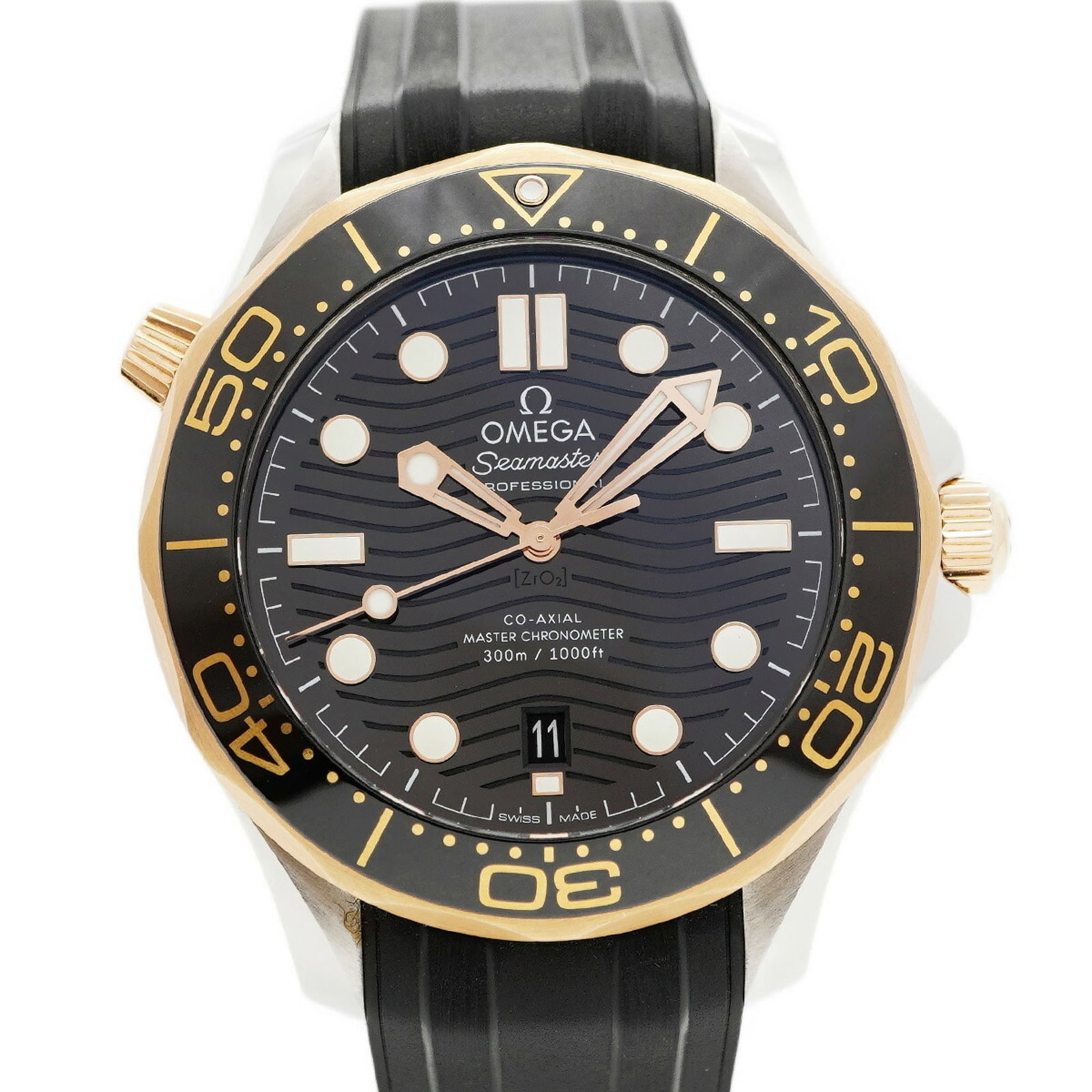 Wristwatch Omega: Wristwatch Omega Omega men's wristwatch with a black dial and rubber band, 42mm case diameter, in very good used condition with minor scratches. Item Specifics: Brand: Omega Type: Wristwatch Gender: M