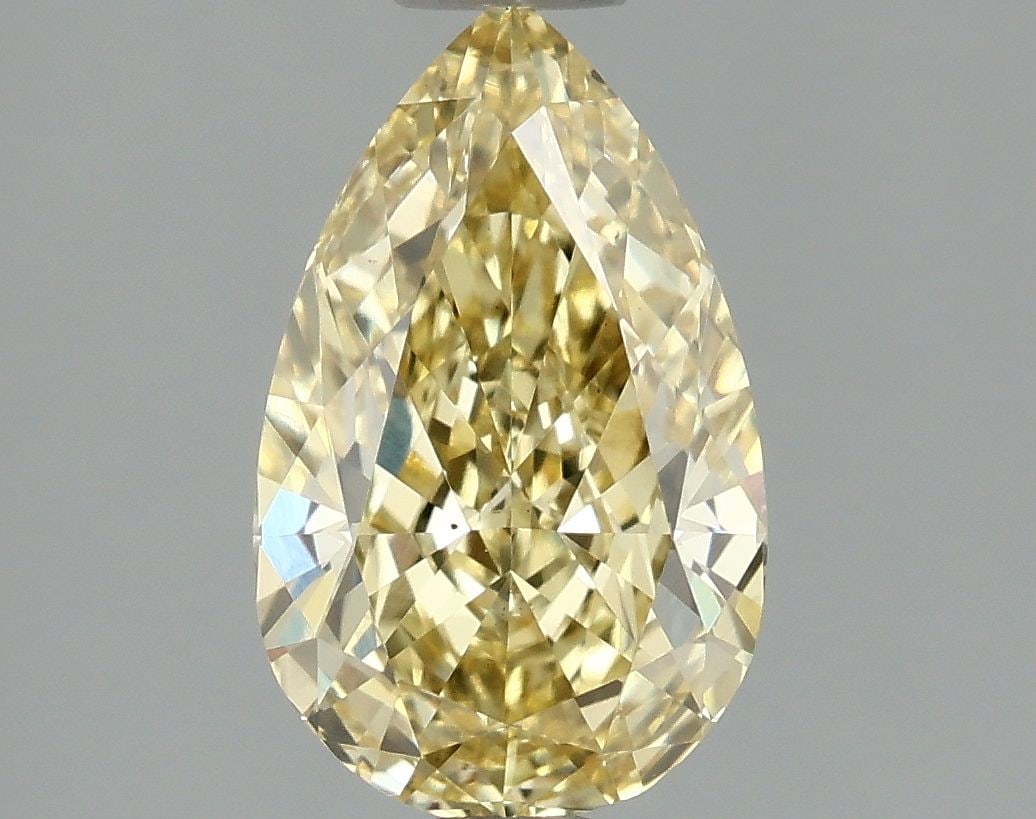 Loose Lab Diamond Pear 1.52ct Fancy Intense Yellow VS2: Loose Lab Diamond Pear 1.52ct Fancy Intense Yellow VS2 Loose lab-grown diamond pear shape weighing 1.52 carats, with Fancy Intense Yellow color and VS2 clarity; not certified. Item Specifics: Source: