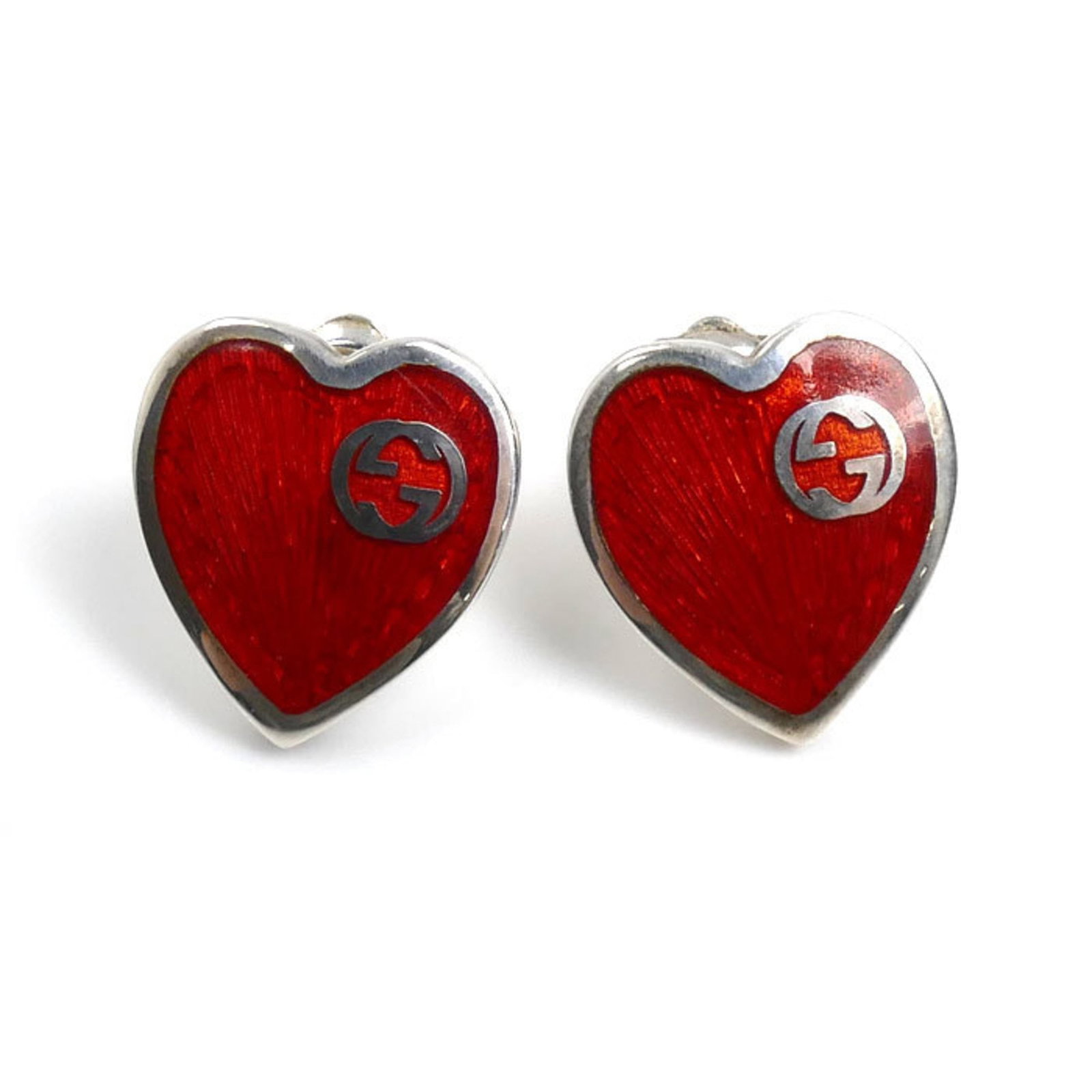 Gucci Silver 925 Enamel Stud Earrings (1 of 5)