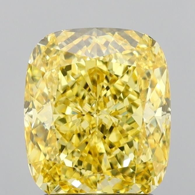 Loose Lab Diamond 2.0ct Fancy Vivid Yellow VS1 - IGI Cushion Modified: Loose Lab Diamond 2.0ct Fancy Vivid Yellow VS1 - IGI Cushion Modified Loose Lab Diamond weighing 2.0ct in Fancy Vivid Yellow color and VS1 clarity, certified by IGI; measurements are 8.19L X 6.89W X