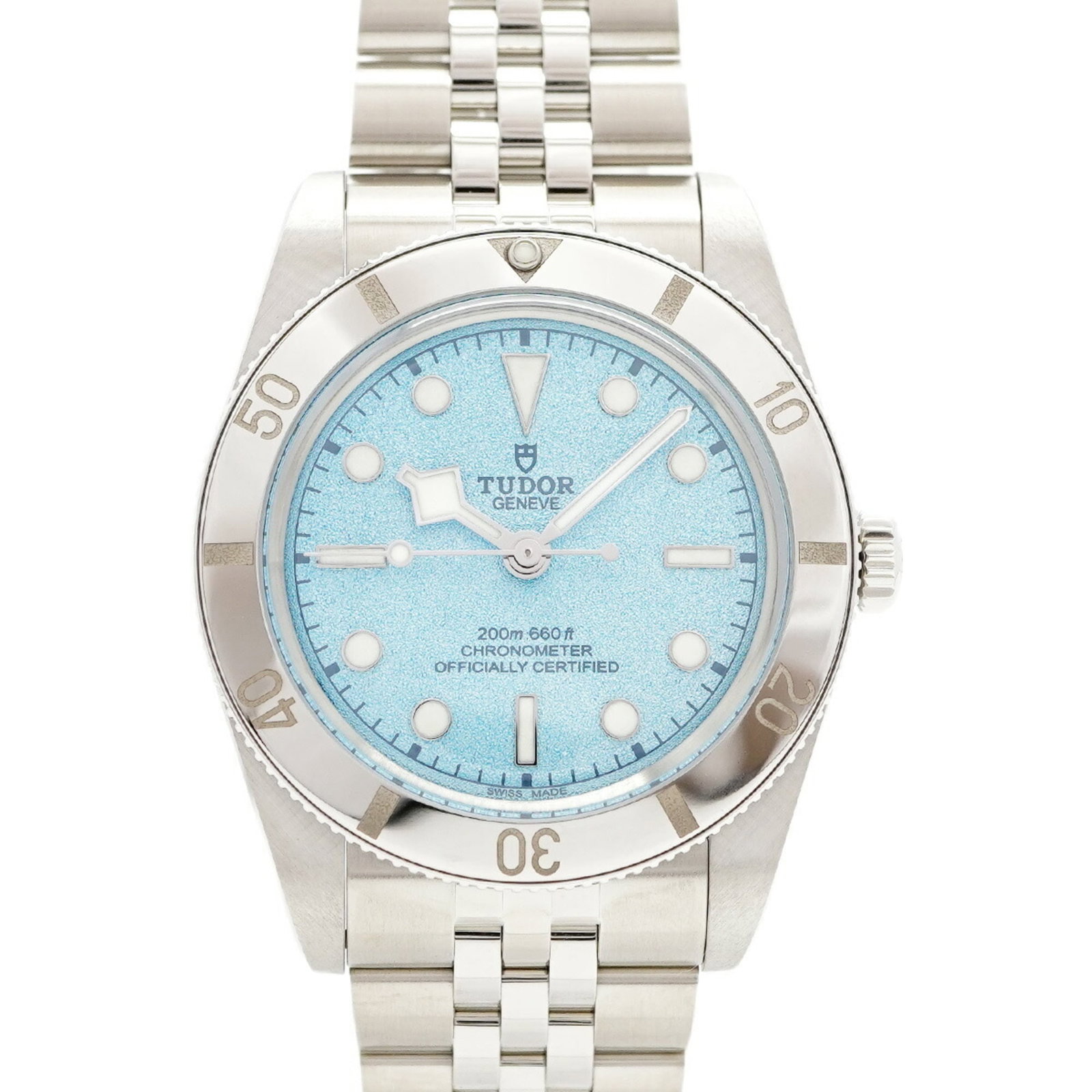 Wristwatch Tudor: Wristwatch Tudor Tudor men's wristwatch with a stainless steel band and blue dial, featuring a case diameter of 37.1mm and suitable for a wrist size of 21cm, in very good used condition with minor scr