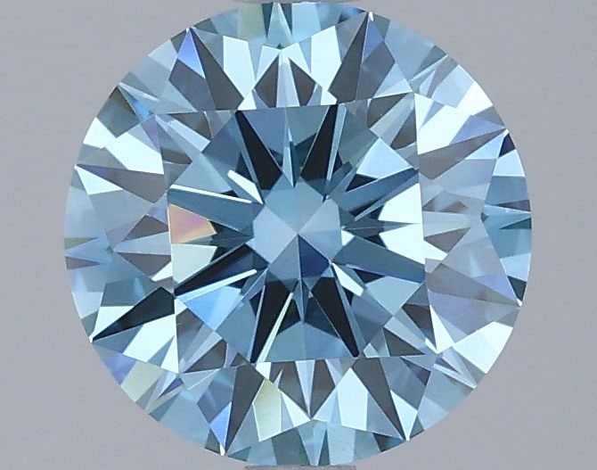 Loose Lab Diamond IGI Round 1.75ct Fancy Vivid Blue VVS2 - Ideal: Loose Lab Diamond IGI Round 1.75ct Fancy Vivid Blue VVS2 - Ideal Loose Lab Diamond weighing 1.75ct, Fancy Vivid Blue color, Clarity VVS2, with excellent polish and symmetry, certified by IGI. Item Spe
