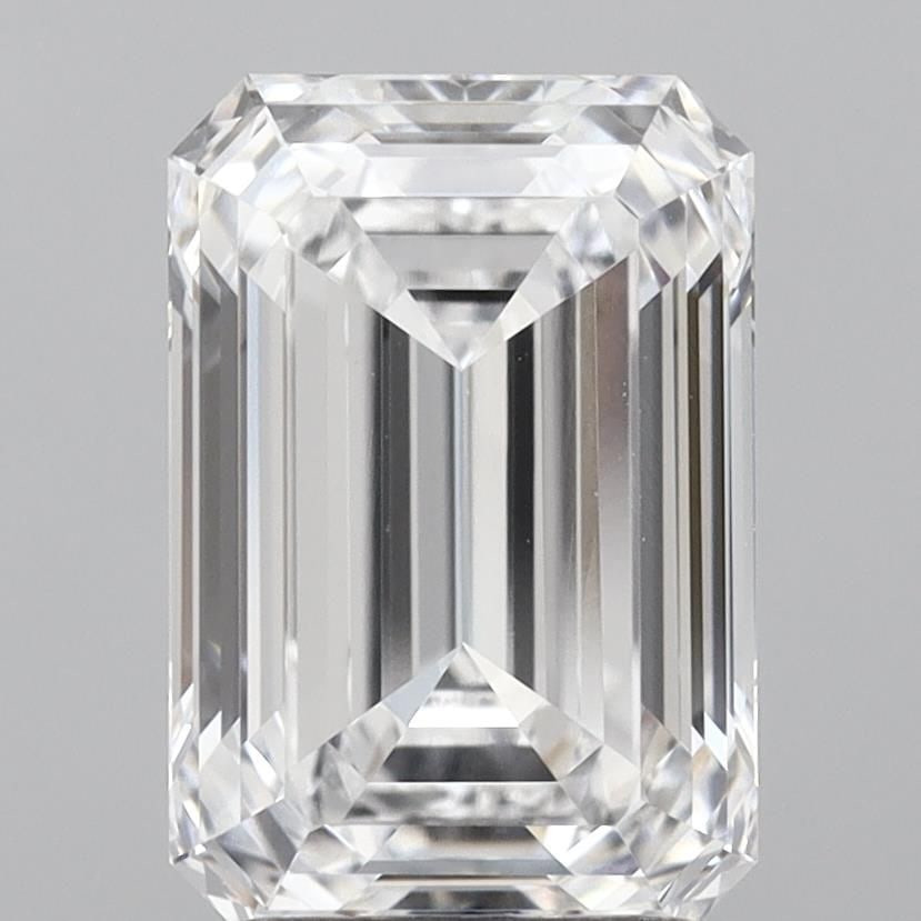 Loose Lab Diamond IGI Emerald 2.54ct D VVS2: Loose Lab Diamond IGI Emerald 2.54ct D VVS2 Loose lab-grown diamond weighing 2.54ct, D color, VVS2 clarity, with excellent polish and symmetry; measures 9.52L x 6.45W x 4.09H. Certified by IGI. Item