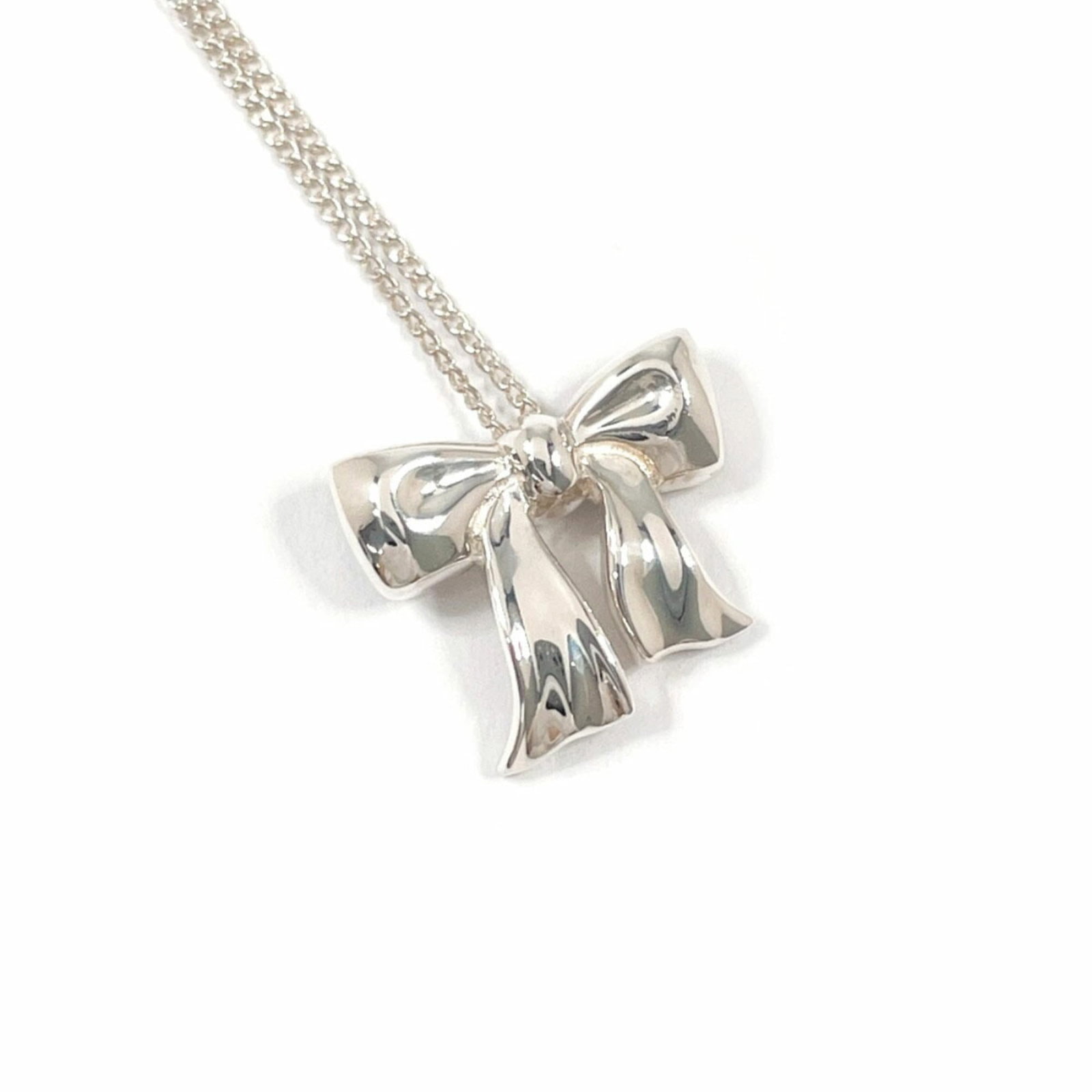 Tiffany Ribbon Necklace 925 Sterling Silver Women's (1 of 7)
