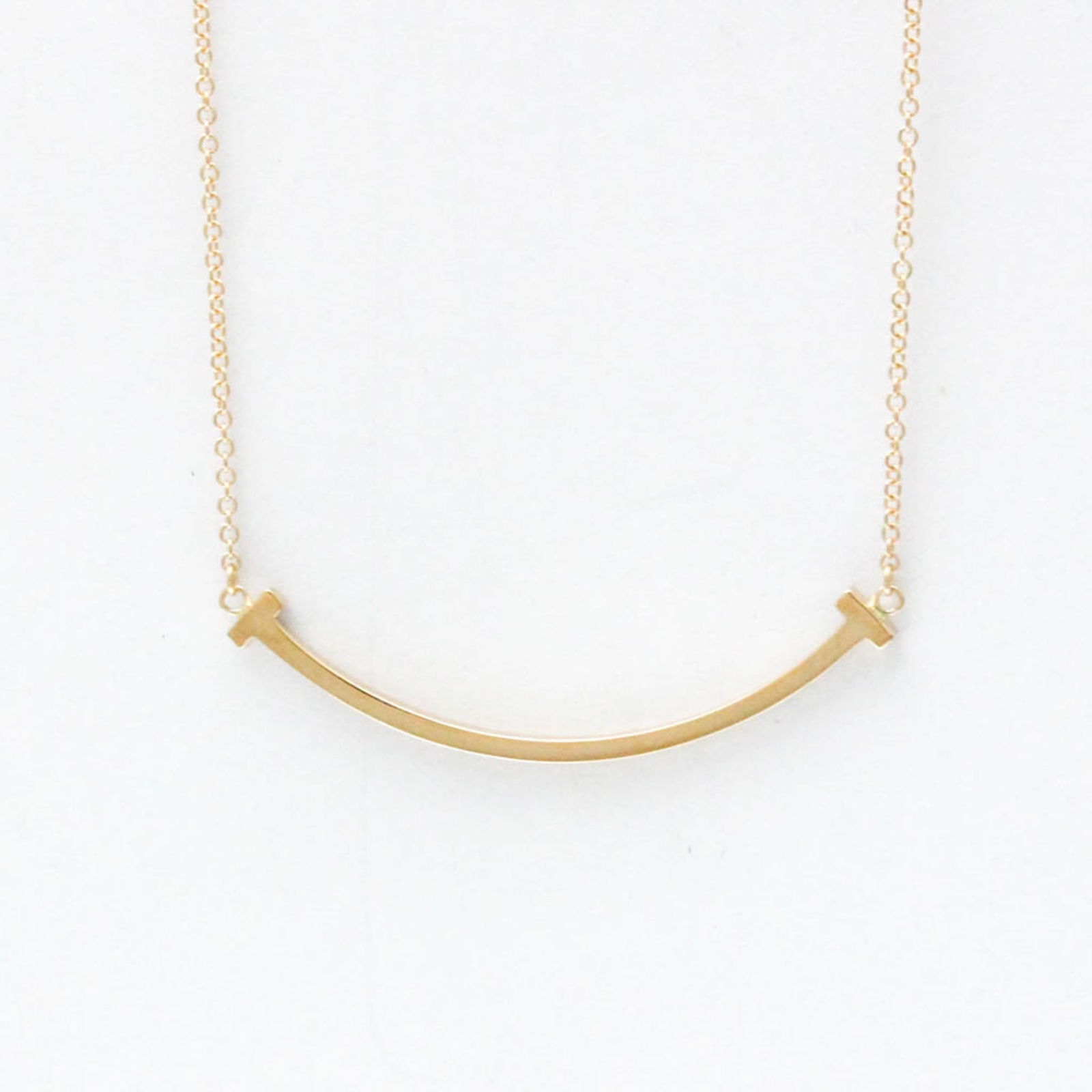Women Fashion Pendant Necklace (Pink Gold) - Tiffany T Smile Small Necklace Pink Gold (18K) No: Women Fashion Pendant Necklace (Pink Gold) - Tiffany T Smile Small Necklace Pink Gold (18K) No Stone Men This Tiffany T Smile Small Pendant Necklace is crafted from 18K pink gold, weighs 2.8g, and