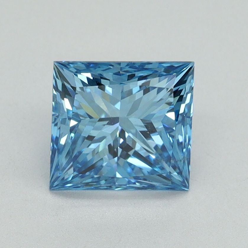Loose Lab Diamond IGI Princess 1.52ct Fancy Vivid Blue VS2: Loose Lab Diamond IGI Princess 1.52ct Fancy Vivid Blue VS2 1.52ct loose lab-grown diamond in fancy vivid blue, VS2 clarity, with excellent polish and symmetry. It comes with IGI certification. Item