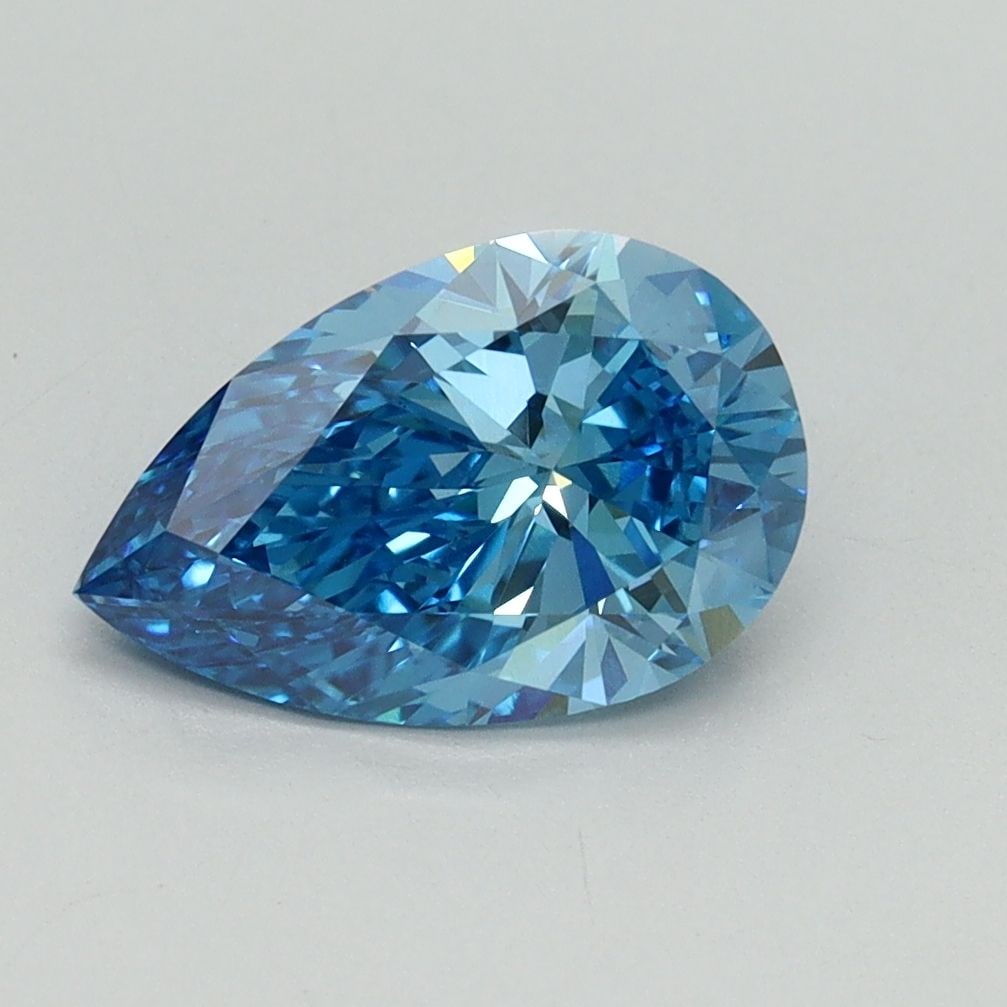 Loose Lab Diamond IGI Pear 1.52ct Fancy Vivid Blue VS1: Loose Lab Diamond IGI Pear 1.52ct Fancy Vivid Blue VS1 Loose lab-created 1.52ct pear diamond in fancy vivid blue, VS1 clarity, certified by IGI, measuring 10.07mm x 6.43mm x 3.93mm. Item Specifics: