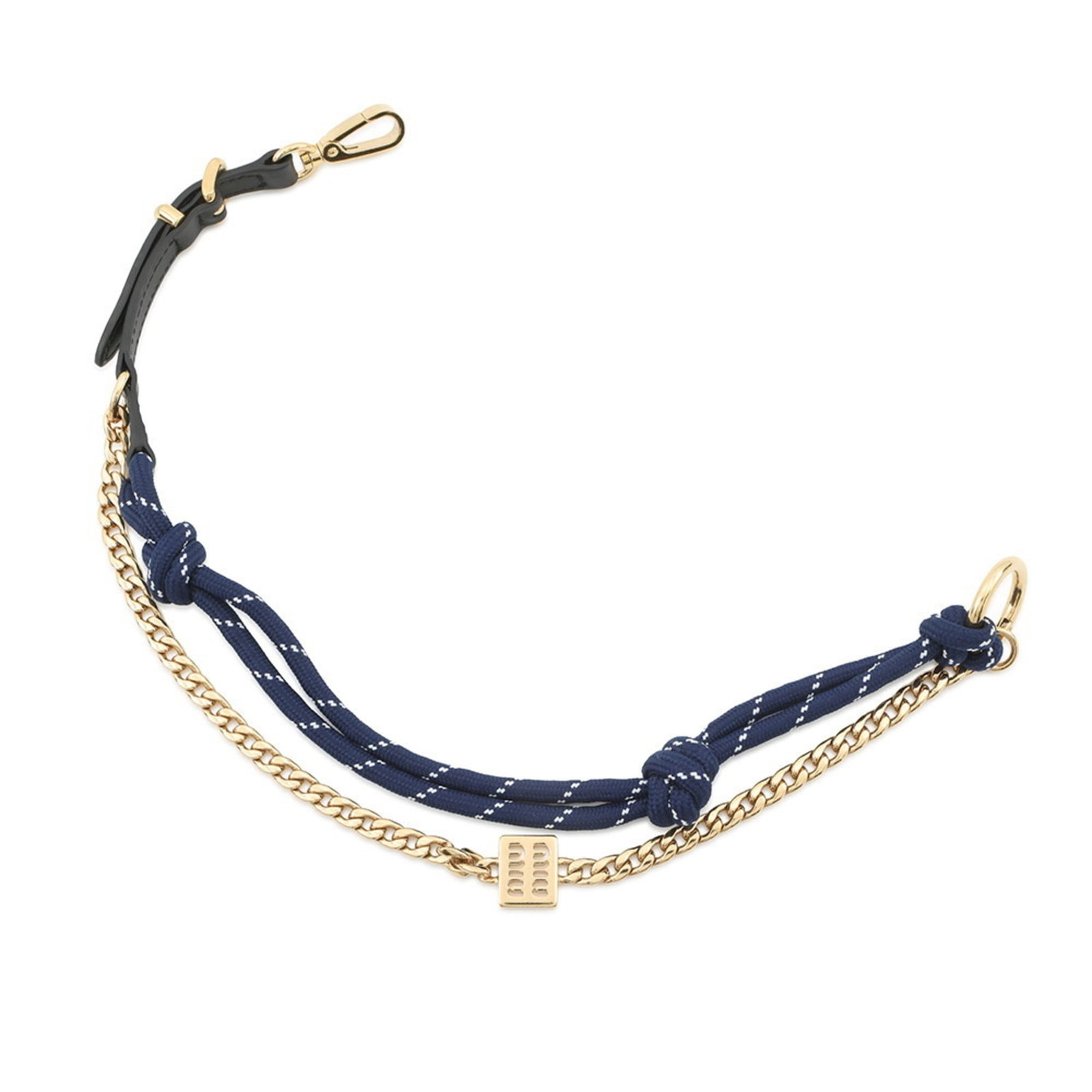 Gold Plating - Miu Handbag Charm Cotton: Gold Plating - Miu Handbag Charm Cotton Miu Miu handbag charm designed for women, made of cotton with gold plating, featuring a blue color and a chain length of 43.50mm (1.71''). Condition is used