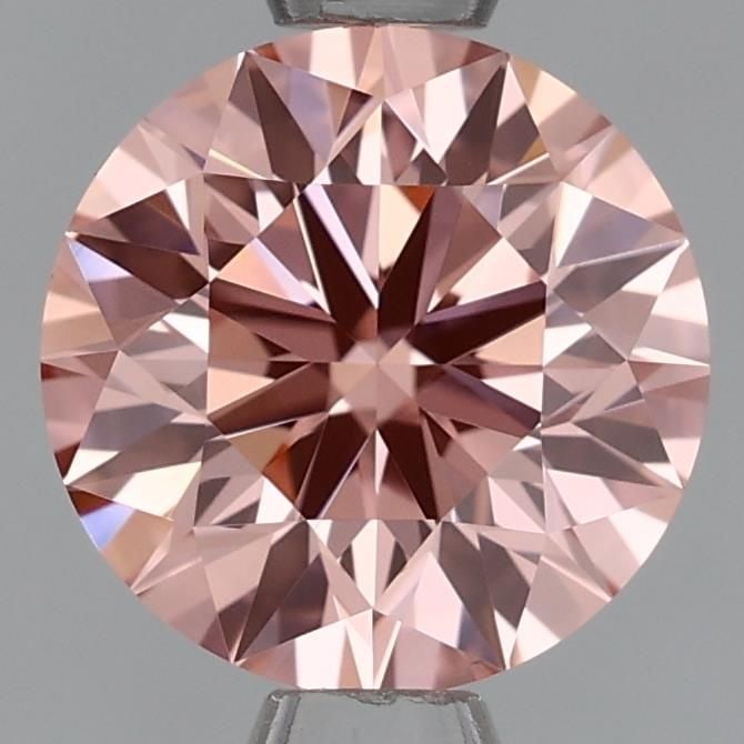 Ideal Loose Lab Diamond IGI Round 1.03ct Fancy Intense Pink VS1: Ideal Loose Lab Diamond IGI Round 1.03ct Fancy Intense Pink VS1 Ideal loose lab diamond, round cut, weighing 1.03 carats, fancy intense pink color, and VS1 clarity, certified by IGI. Dimensions are