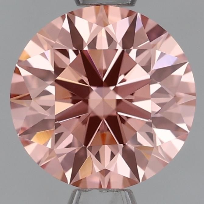 Ideal Loose Lab Diamond IGI Round 1.03ct Fancy Intense Pink VS1: Ideal Loose Lab Diamond IGI Round 1.03ct Fancy Intense Pink VS1 Ideal loose lab-grown diamond IGI certified, 1.03ct round cut with Fancy Intense Pink color and VS1 clarity, measuring 6.46L x 6.51W x