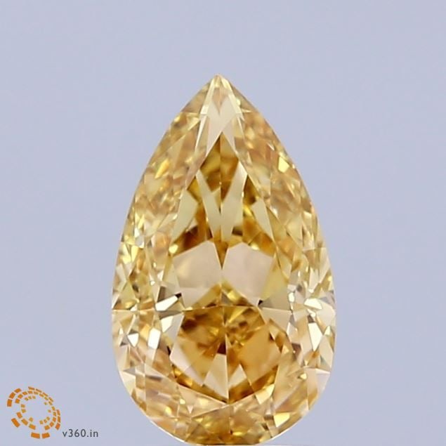 Loose Lab Diamond IGI Pear 1.1ct Fancy Intense Yellow VS1: Loose Lab Diamond IGI Pear 1.1ct Fancy Intense Yellow VS1 Loose Lab Diamond certified by IGI, 1.1ct Fancy Intense Yellow VS1, featuring excellent polish and symmetry, measuring 8.77L x 5.25W x 3.41H.