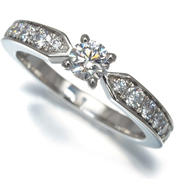 Platinum Chaumet Ring Diamond 0.34Ct D Vvs1 Plume Solitaire Us6.75-7 950 (1 of 6)