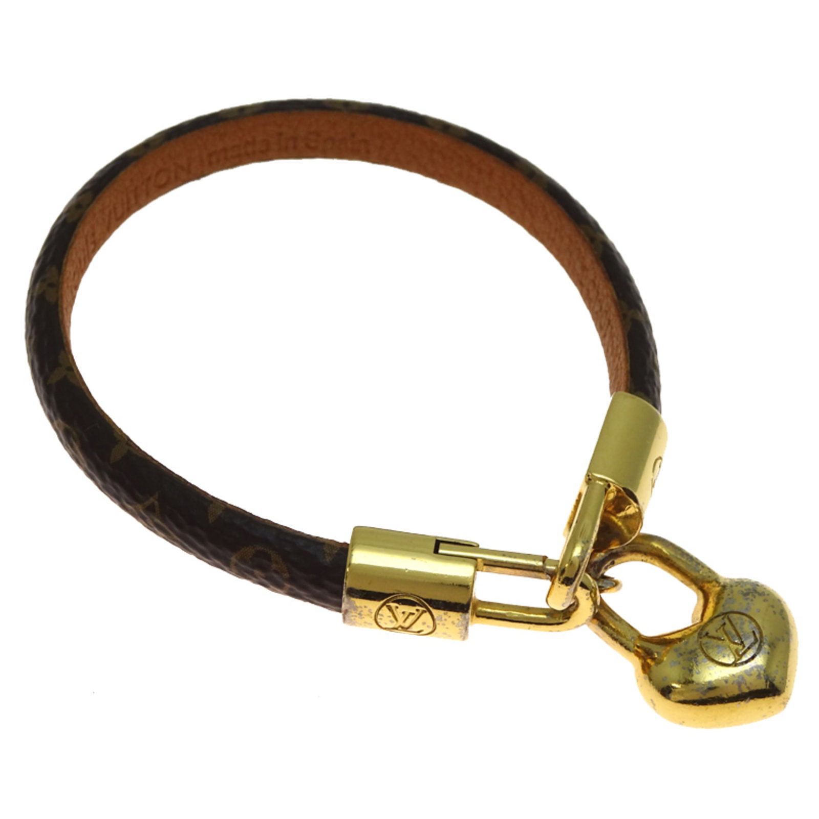 Louis Vuitton Monogram Charm Bracelet Metal: Louis Vuitton Monogram Charm Bracelet Metal Louis Vuitton charm bracelet crafted from metal and monogram, in brown color, 15cm in total length and 8mm wide. Condition is good, showing signs of usage i