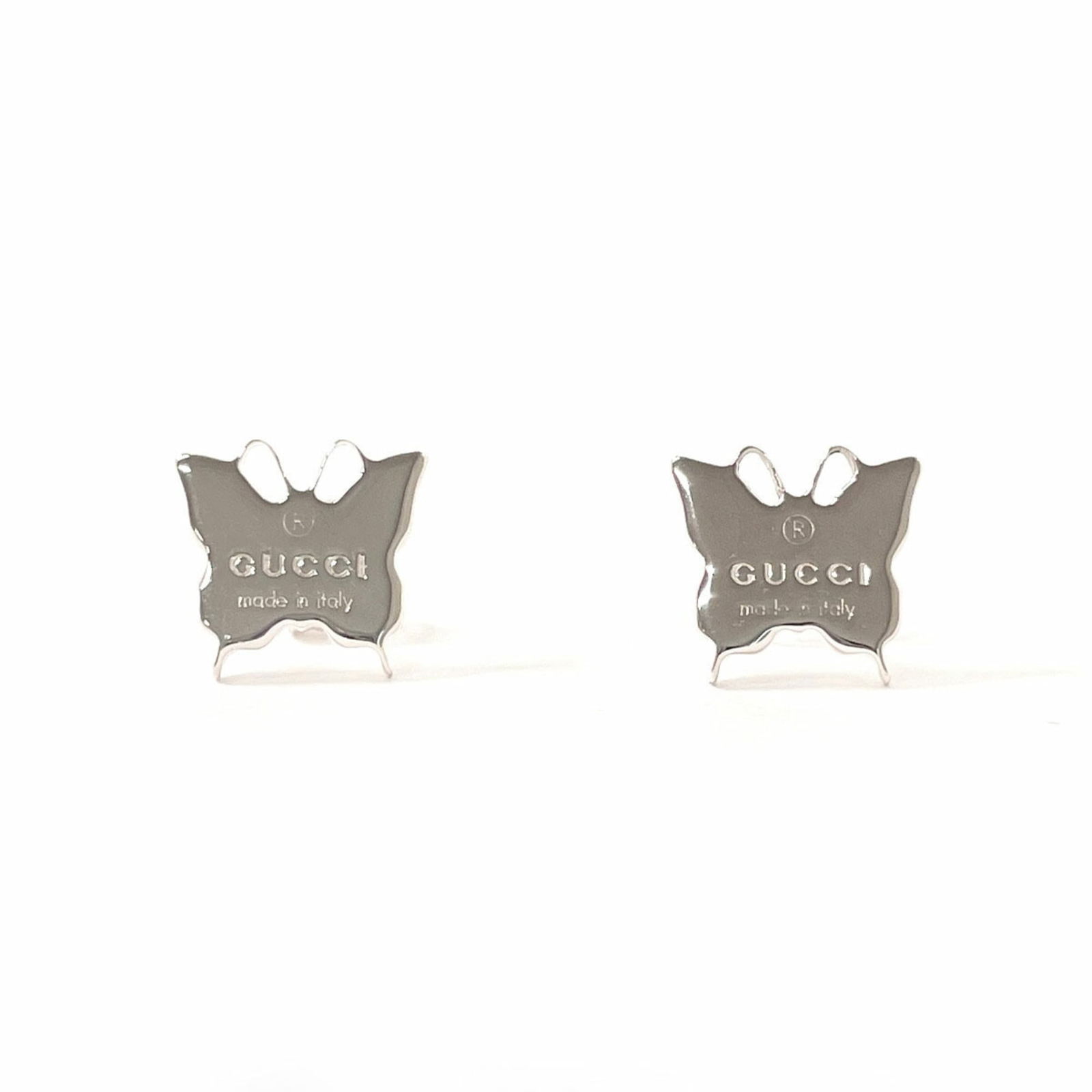 Gucci Silver 925 Stud Earrings, 14K White Gold (1 of 5)