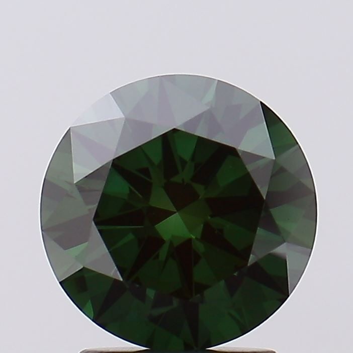 Loose Lab Diamond 2.11ct Fancy Dark Green VS1 - Round: Loose Lab Diamond 2.11ct Fancy Dark Green VS1 - Round Loose lab-grown diamond weighing 2.11ct, in Fancy Dark Green color with VS1 clarity; measurements are 8.39L x 8.36W x 4.88H with no