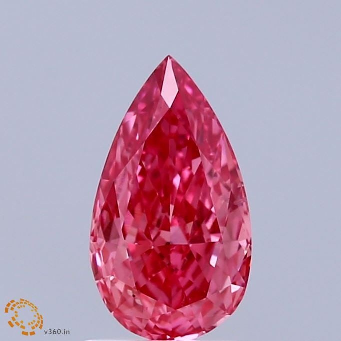 Loose Lab Diamond IGI Pear 1.04ct Fancy Vivid Pink VS2: Loose Lab Diamond IGI Pear 1.04ct Fancy Vivid Pink VS2 Loose lab-grown diamond certified by IGI, featuring a 1.04ct pear shape in Fancy Vivid Pink color, VS2 clarity, with excellent polish and