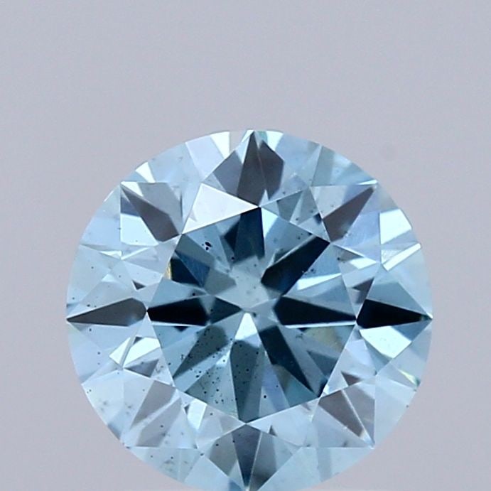 Ideal Loose Lab Diamond IGI Round 1.01ct Fancy Vivid Greenish Blue SI1: Ideal Loose Lab Diamond IGI Round 1.01ct Fancy Vivid Greenish Blue SI1 Ideal loose lab-grown diamond certified by IGI, 1.01ct, Round cut, Color Fancy Vivid Greenish Blue, Clarity SI1, featuring very