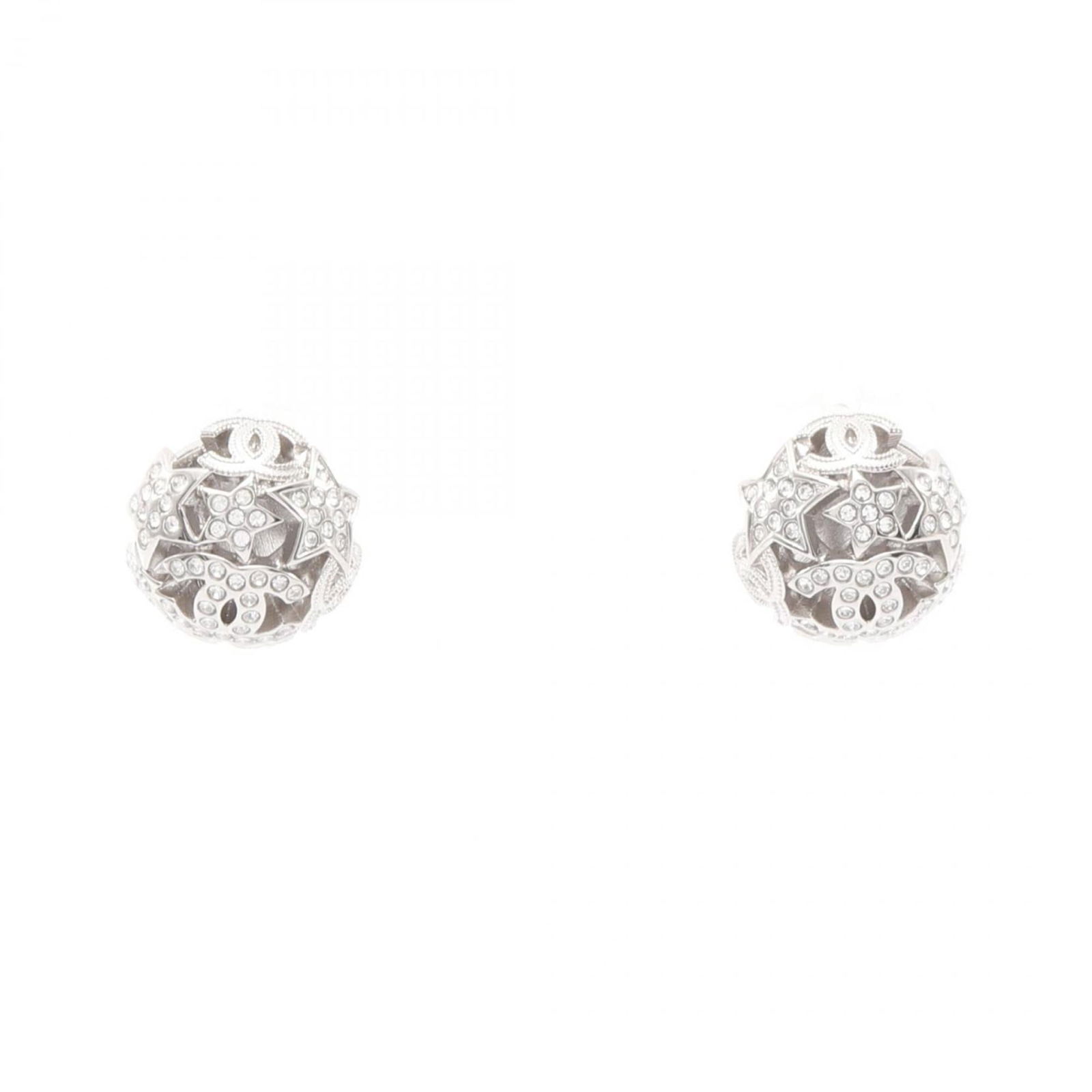 Chanel Rhinestone Stud Earrings, Stainless Steel (1 of 5)