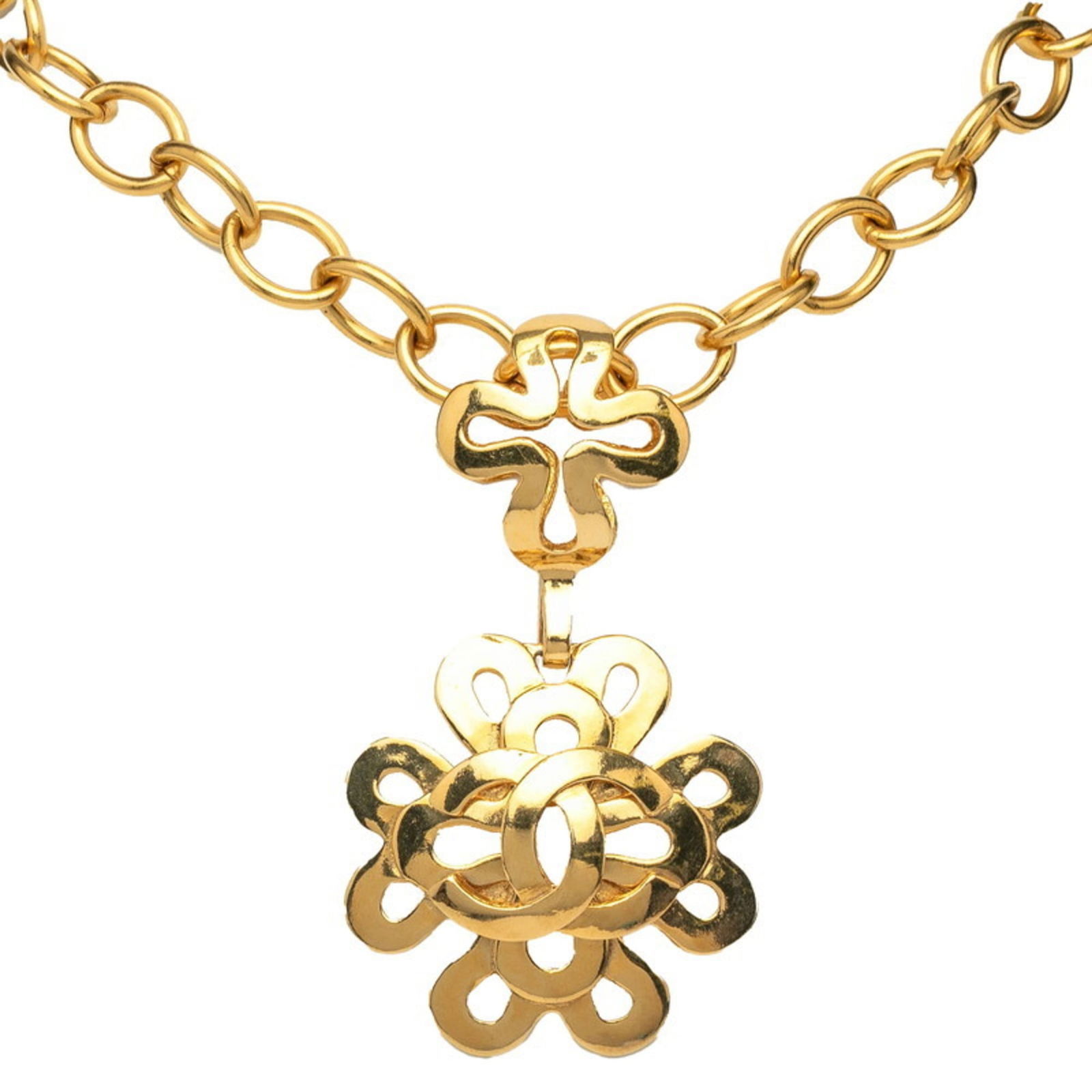 Vintage Chanel Necklace Gold Plated Coco Mark Women's (1 of 6)