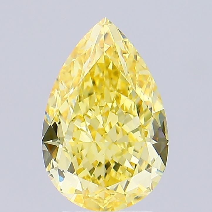 Loose Lab Diamond IGI Pear 3.24ct Fancy Vivid Yellow VS1: Loose Lab Diamond IGI Pear 3.24ct Fancy Vivid Yellow VS1 Loose lab-grown diamond weighing 3.24ct, pear cut, Fancy Vivid Yellow color, VS1 clarity, with excellent polish and symmetry, certified by