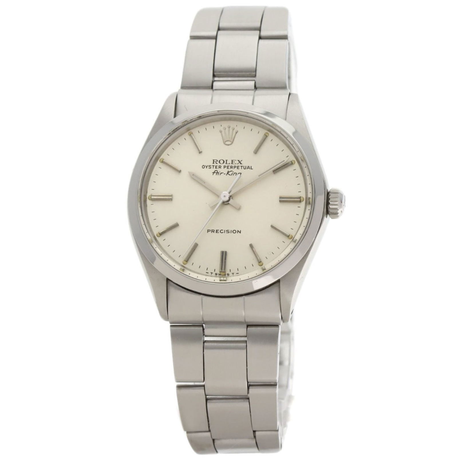 Wristwatch Rolex: Wristwatch Rolex Rolex wristwatch for men, analog display, stainless steel case and band, dial color silver, 39.6mm case diameter, in good used condition with some scratches. Item Specifics: Brand: Ro
