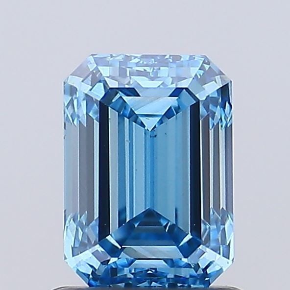 Loose Lab Diamond IGI Emerald 1.13ct Fancy Vivid Blue VS2: Loose Lab Diamond IGI Emerald 1.13ct Fancy Vivid Blue VS2 This loose lab diamond, certified IGI, weighs 1.13ct with a color grade of Fancy Vivid Blue and clarity of VS2, measuring 6.64mm x 4.76mm x 3.