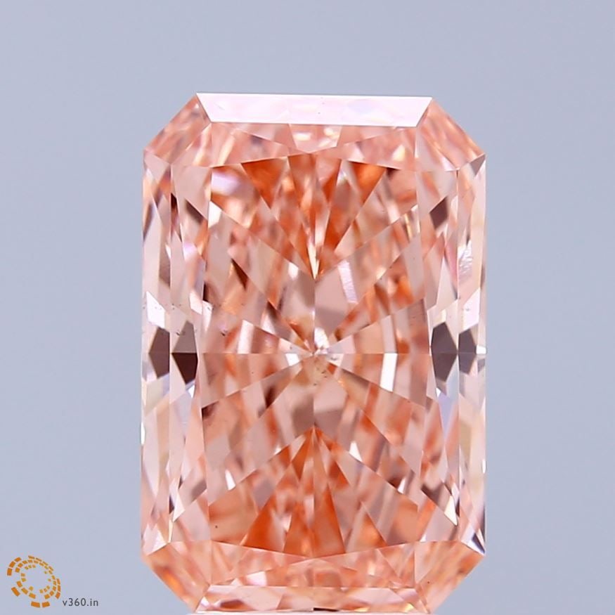 Loose Lab Diamond IGI Radiant 3.92ct Fancy Vivid Pink VS2: Loose Lab Diamond IGI Radiant 3.92ct Fancy Vivid Pink VS2 Loose Lab Diamond certified by IGI, 3.92ct with a Fancy Vivid Pink color and VS2 clarity, featuring excellent polish and symmetry,