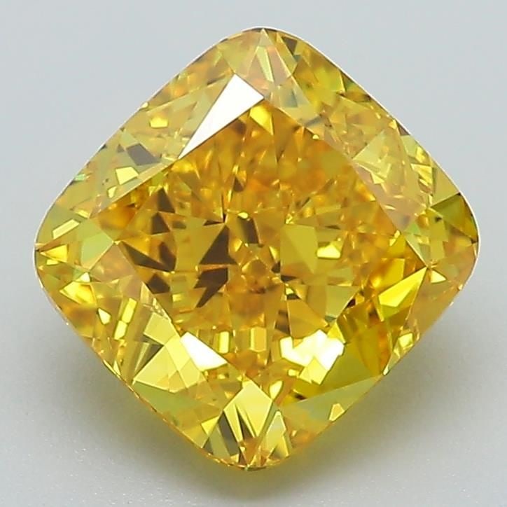 Loose Lab Diamond IGI Cushion Modified 2.65ct Fancy Vivid Yellow VS1: Loose Lab Diamond IGI Cushion Modified 2.65ct Fancy Vivid Yellow VS1 Loose Lab Diamond certified by IGI, 2.65ct with a Fancy Vivid Yellow color and VS1 clarity, featuring excellent polish and