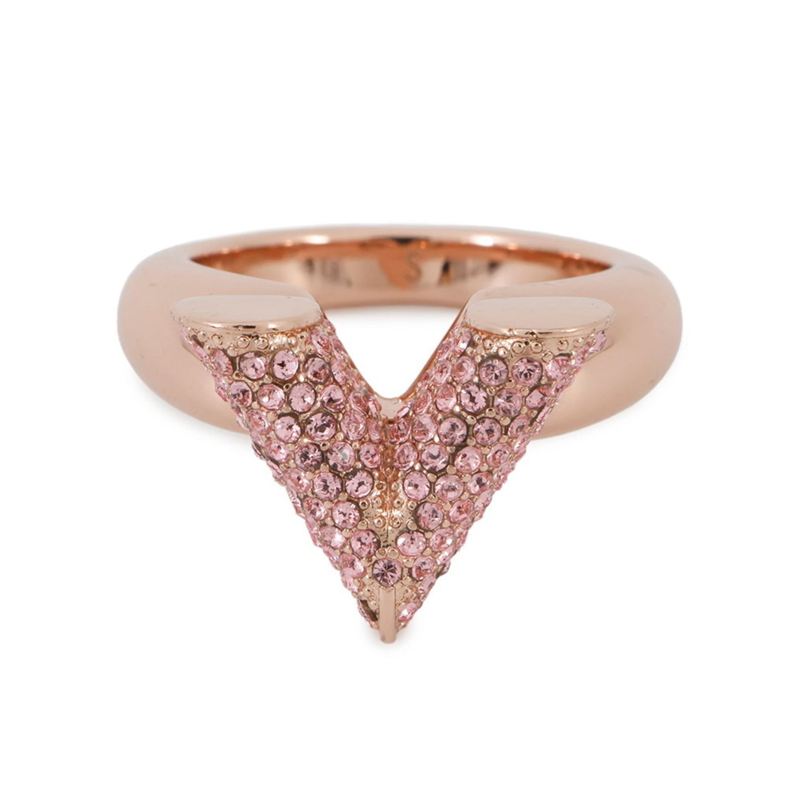 Louis Vuitton Metal Band Ring: Louis Vuitton Metal Band Ring Louis Vuitton women's band ring in pink gold metal with rhinestone, US size 5.5; used but in very good condition. Item Specifics: Brand: Louis Vuitton Type: Band Ring