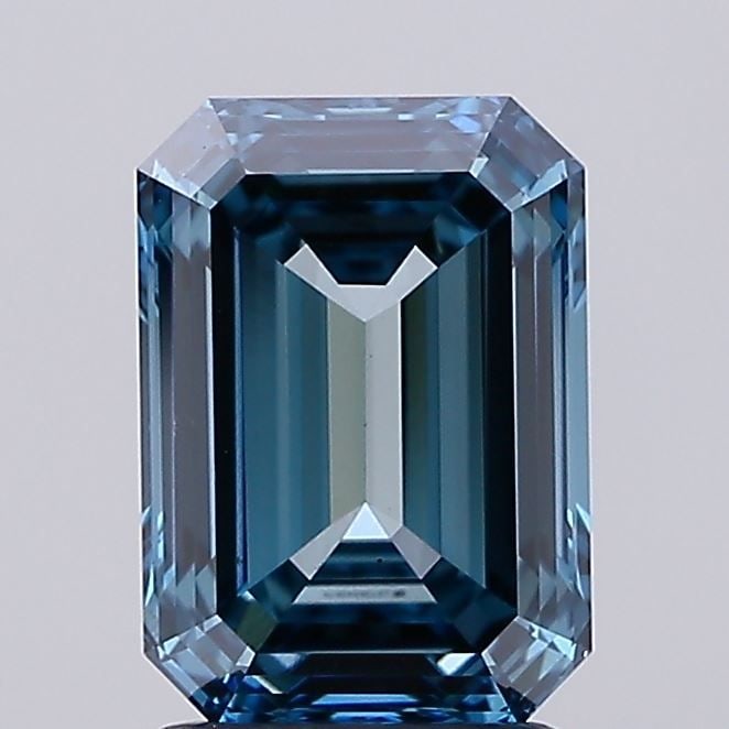Loose Lab Diamond IGI Emerald 2.08ct Fancy Vivid Blue VS2: Loose Lab Diamond IGI Emerald 2.08ct Fancy Vivid Blue VS2 Loose lab-grown diamond certified by IGI, weighing 2.08ct, featuring a fancy vivid blue color and VS2 clarity, with excellent polish and good