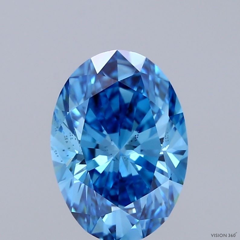 Loose Lab Diamond 1.0ct IGI Radiant Fancy Vivid Blue VS2: Loose Lab Diamond 1.0ct IGI Radiant Fancy Vivid Blue VS2 Loose lab-grown diamond, IGI certified, 1.0ct, Fancy Vivid Blue, VS2 clarity, good polish and symmetry, measuring 7.35L x 5.03W x 3.21H. Item