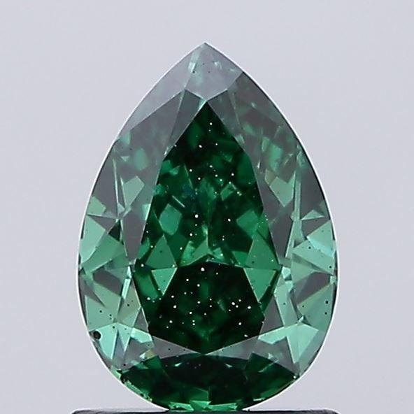 Loose Lab Diamond 1.14ct IGI Pear Fancy Vivid Green SI2: Loose Lab Diamond 1.14ct IGI Pear Fancy Vivid Green SI2 Loose lab-grown diamond weighing 1.14ct, IGI certified, with a fancy vivid green color and clarity grade of SI2, featuring very good polish and