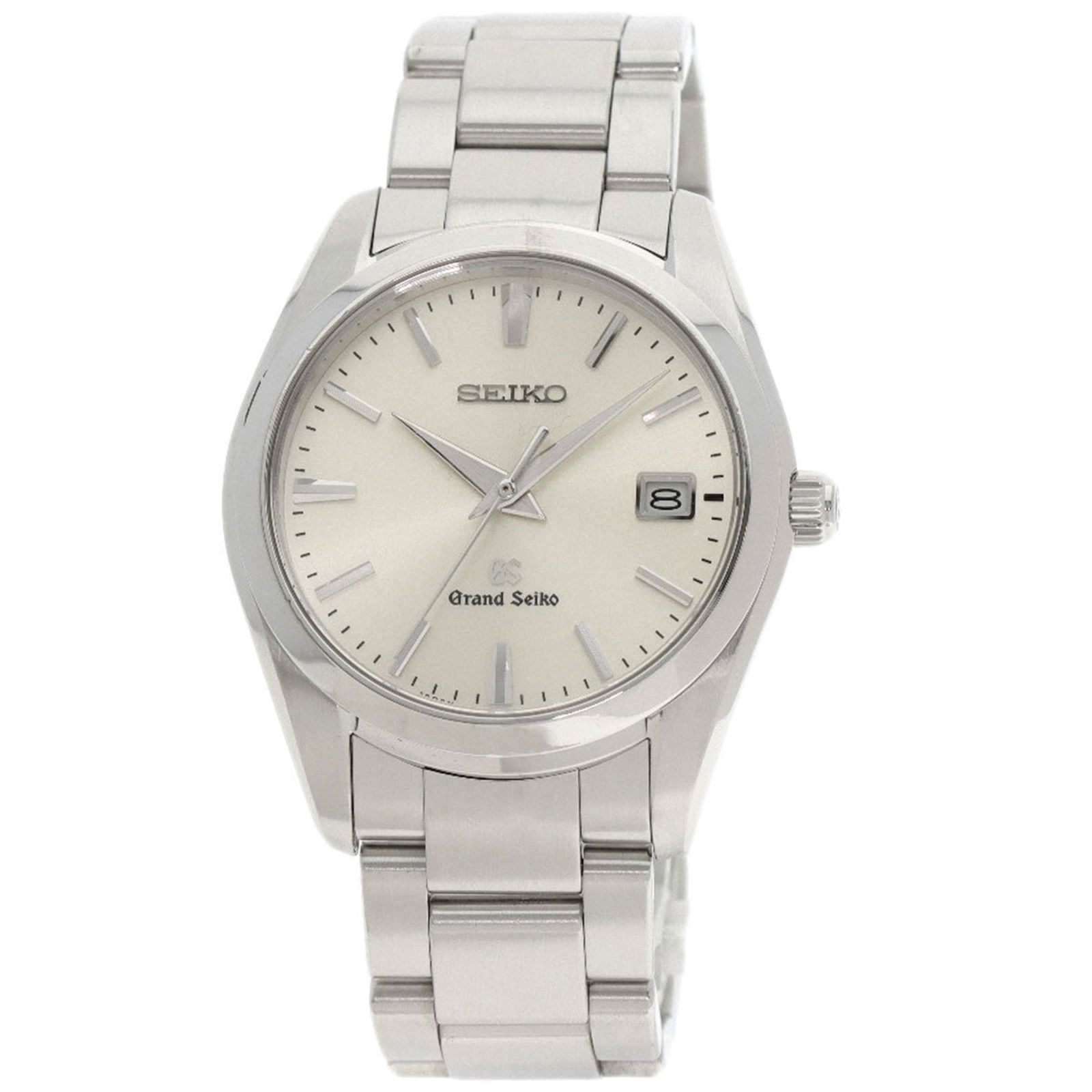 Wristwatch Grand Seiko: Wristwatch Grand Seiko Grand Seiko men's wristwatch with an analog display, stainless steel case and band, and a dial color of silver. Case diameter is 48.3mm; condition is used (very good) with