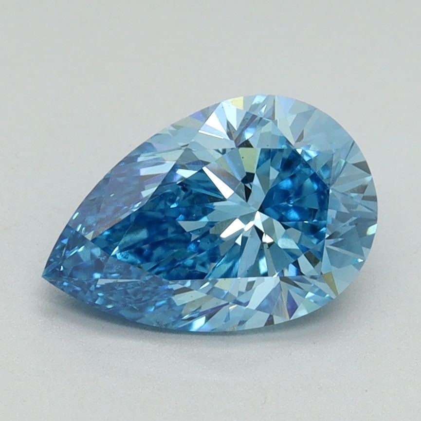 Loose Lab Diamond IGI Pear 1.5ct Fancy Vivid Blue VS2: Loose Lab Diamond IGI Pear 1.5ct Fancy Vivid Blue VS2 Loose lab-created diamond weighing 1.5ct, features a pear cut with fancy vivid blue color and VS2 clarity, certified by IGI. Item Specifics: