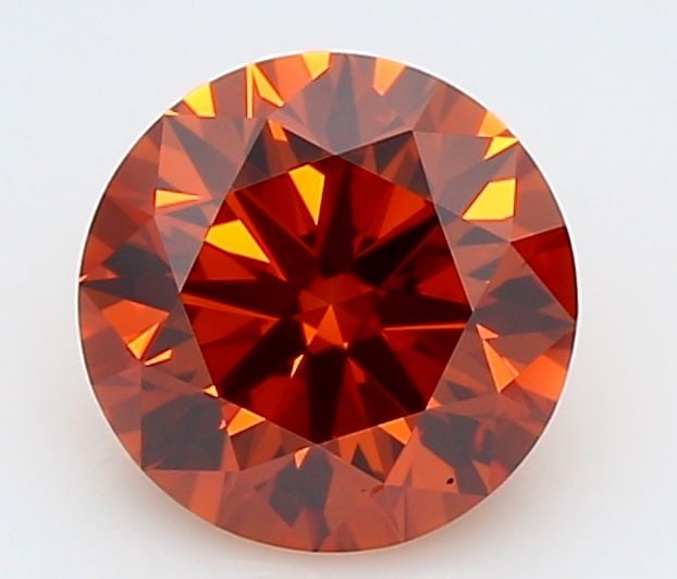 Loose Lab Diamond IGI Round 1.35ct Fancy Deep Orange VVS2: Loose Lab Diamond IGI Round 1.35ct Fancy Deep Orange VVS2 Loose lab-grown diamond weighing 1.35ct, certified by IGI with a Fancy Deep Orange color and VVS2 clarity, exhibiting excellent polish and sym
