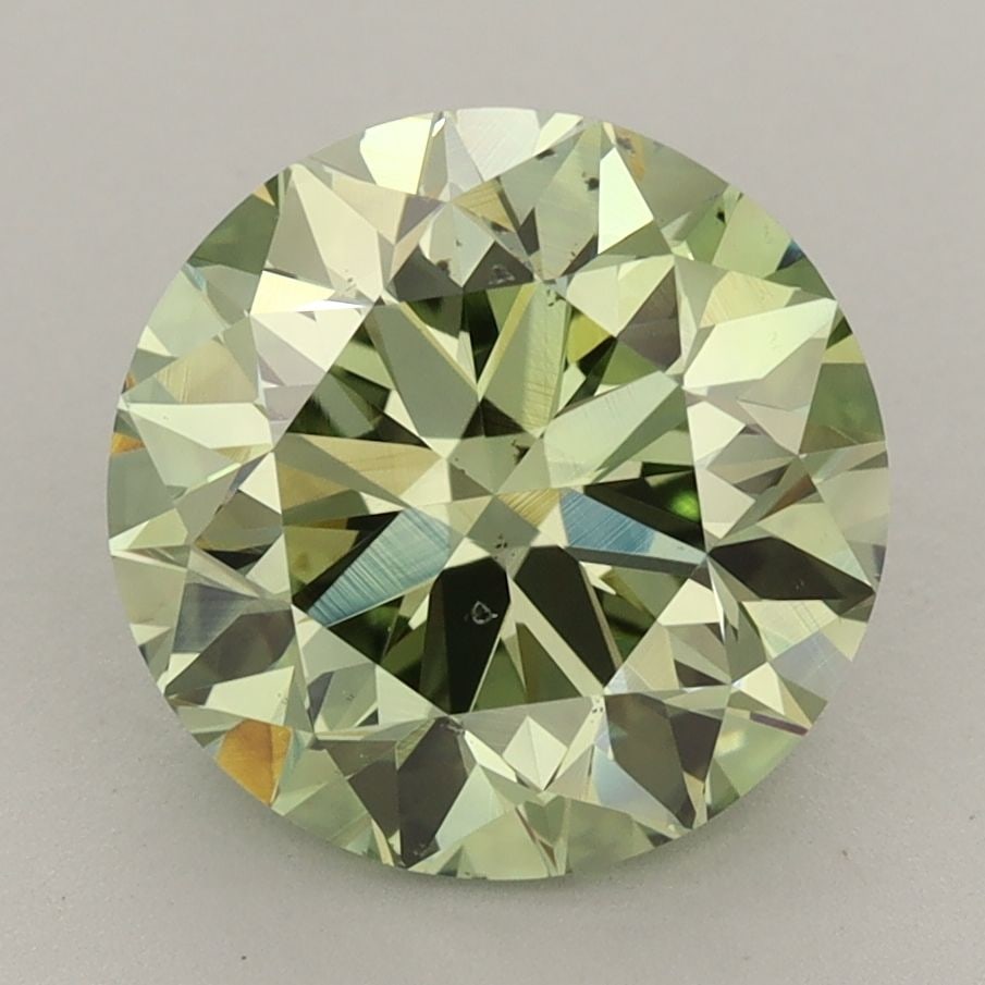 IGI Round Loose Lab Diamond, 4.01ct Fancy Vivid Green, SI1: IGI Round Loose Lab Diamond, 4.01ct Fancy Vivid Green, SI1 IGI certified round loose lab diamond weighing 4.01ct, with fancy vivid green color and SI1 clarity, featuring very good cut, polish, and