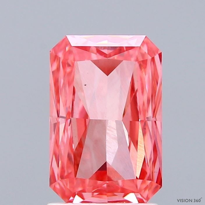 Loose Lab Diamond IGI Radiant 2.04ct Fancy Vivid Pink VS1: Loose Lab Diamond IGI Radiant 2.04ct Fancy Vivid Pink VS1 IGI certified loose lab diamond in radiant cut, weighing 2.04ct, with fancy vivid pink color and VS1 clarity, featuring excellent polish and s