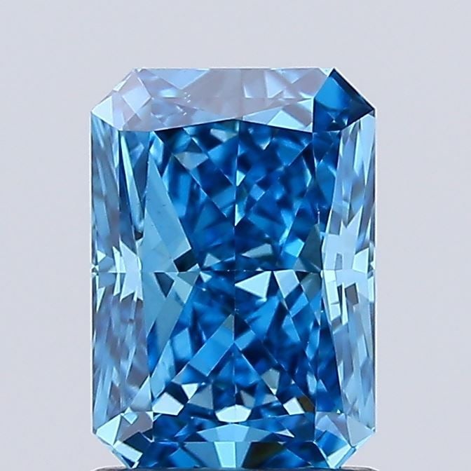 Loose Lab Diamond IGI Radiant 1.51ct Fancy Vivid Blue VS1: Loose Lab Diamond IGI Radiant 1.51ct Fancy Vivid Blue VS1 Loose lab diamond certified by IGI, weighing 1.51ct with fancy vivid blue color and VS1 clarity, featuring very good polish and excellent symm