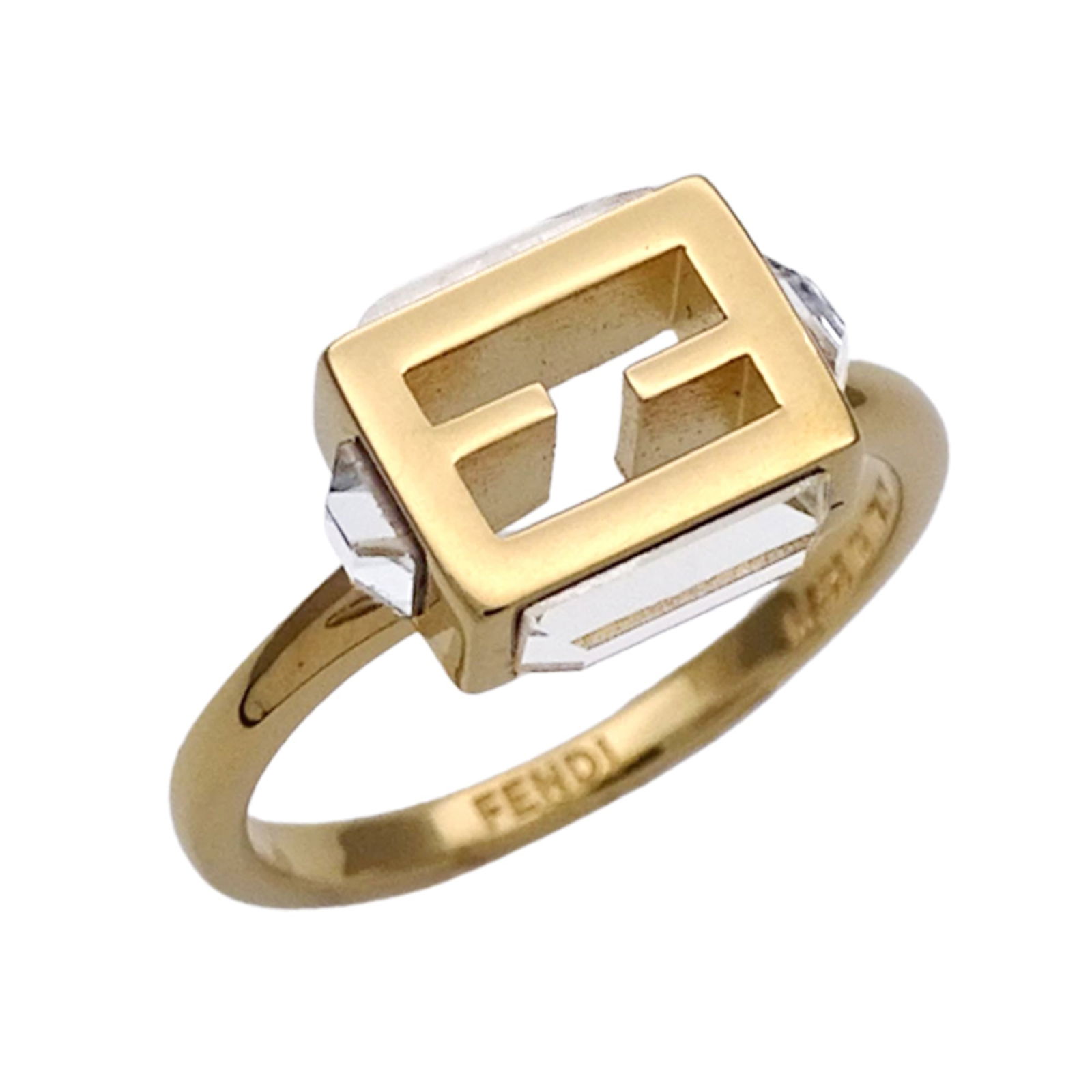 Fendi Metal Band Ring: Fendi Metal Band Ring Fendi gold metal band ring for women, size 5.5, in very good used condition with some visible scratches and dirt. Item Specifics: Brand: Fendi Type: Band Ring Gender: Women Color