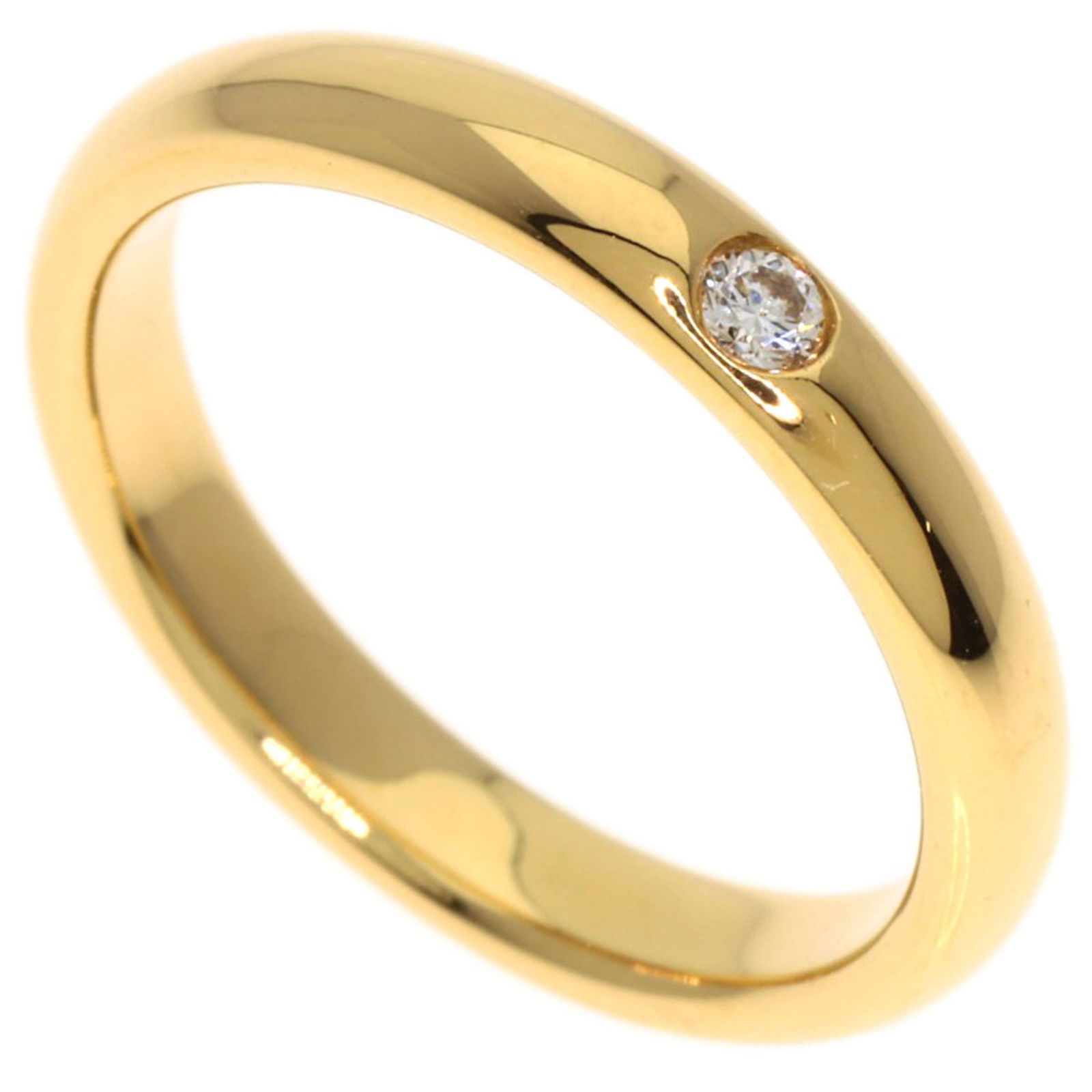 Harry Winston Yellow Gold Band Ring (18K): Harry Winston Yellow Gold Band Ring (18K) Harry Winston 18K yellow gold band ring for women, size 4.5, featuring a round cut diamond, in used (like new) condition. Item Specifics: Brand: Harry Winston