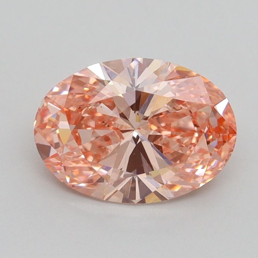 Loose Lab Diamond 1.5ct Fancy Vivid Pink VS2 - IGI Oval: Loose Lab Diamond 1.5ct Fancy Vivid Pink VS2 - IGI Oval Loose lab diamond certified by IGI, featuring an oval cut of 1.5ct, color Fancy Vivid Pink, clarity VS2, with excellent polish and symmetry,